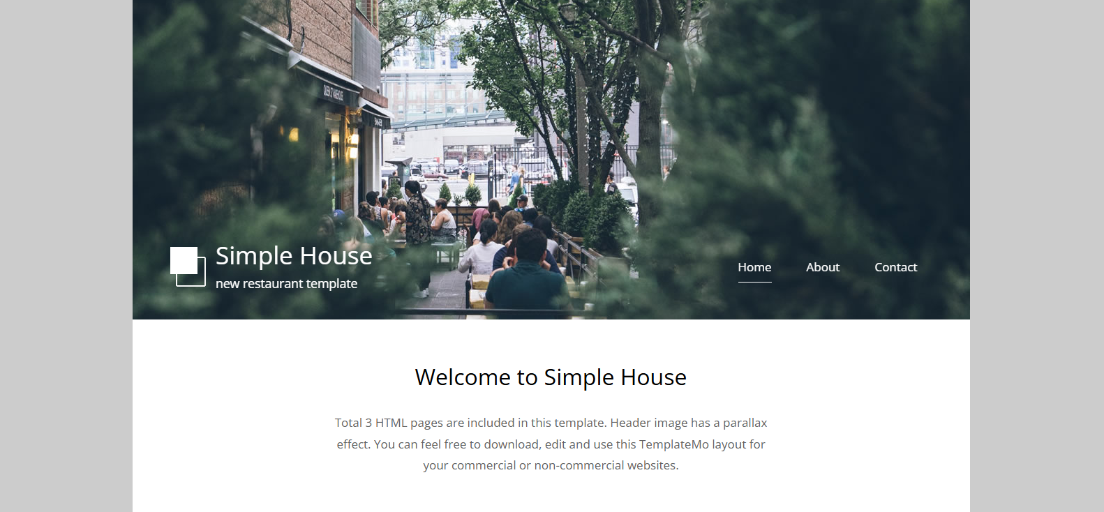 Plantilla Simple House para restaurantes y cafés