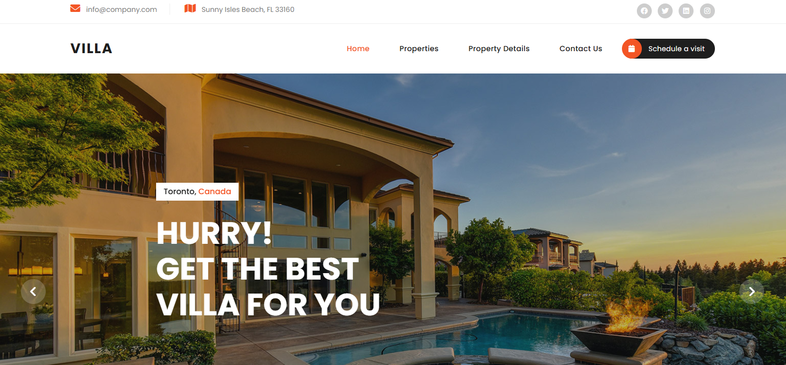 Plantilla Villa Agency para inmobiliarias