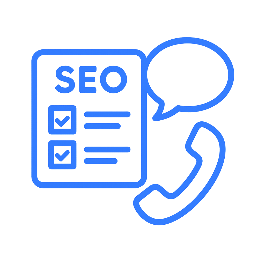 Ilustración: checklist de lo que incluye el sitio (SEO técnico, Contáctenos, WhatsApp, responsive)